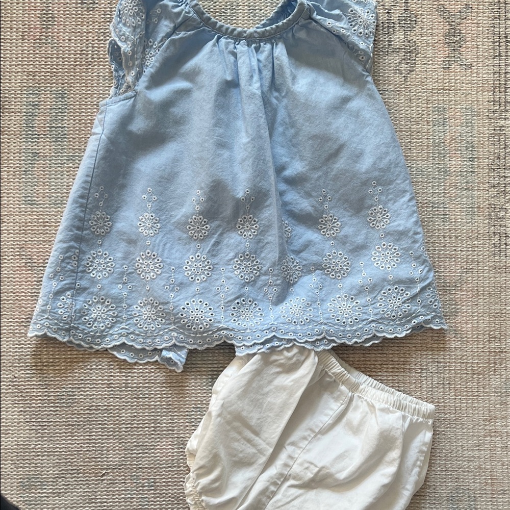 Little Me Blue and White Kids Matching Set